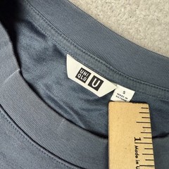 Uniqlo T Shirt Mens Small Blue U AIRism Oversized Casual Short Sleeve Essential