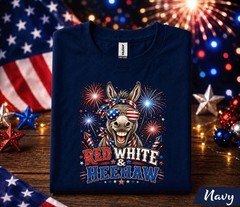 4th of July Donkey Shirt, Red White and Heehaw Tee, Patriotic Donkey Forth