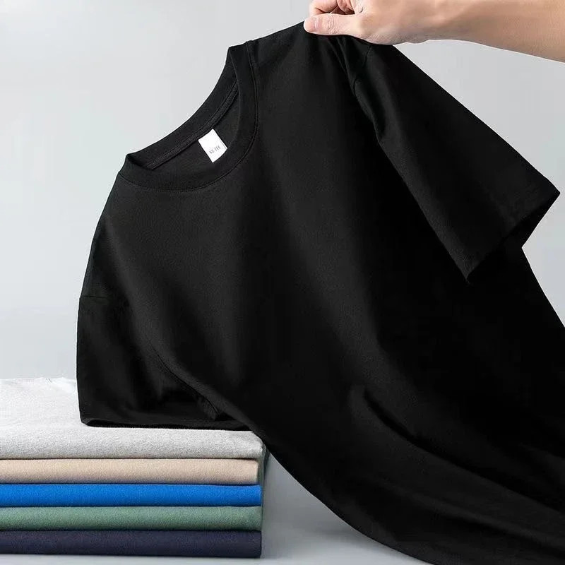 100% Pure Cotton Round Neck Short Sleeved T-shirt for Men and Women’s New Summer