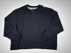 RedHead Thermal Men 2XL Dark Gray Henley Waffle Knit Outdoor Casual Shirt