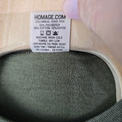 Homage Mens Long Sleeve Crewneck T-Shirt Olive Green Tri-Blend Made in USA Large
