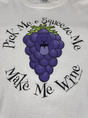 Vintage Chris’s Stuff 90s XL TShirt “Pick me, squeeze me, make me wine” Grapes