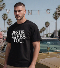 Jesus Loves You T-Shirt | Christian Faith Tee | Gospel Message Shirt Uni-Sex Tee