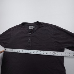 Pact Organic Cotton Softspun Long Sleeve Henley Shirt Mens Medium Faded Black