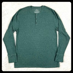 Tommy John Henley Thermal Shirt Men’s Large Long Sleeve Green Modal Stretch SOFT
