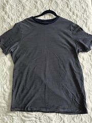 J Crew Men’s Striped 100% Cotton Tee In Navy And White XLT