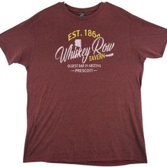 Prairie Mountain Mens Whiskey Row Tavern T Shirt XL Marled Burgundy Graphic Tee