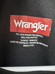 Wrangler ATG Mens L Black Long Sleeve Performance Shirt Zip Pocket Waffle Knit