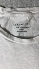 Lot of 3 All Saints Men’s T Shirts Organic Cotton Slim Fit Size L FLAW