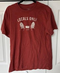 G.H. Bass & Co Mens Locals Only “Wilton Maine” T Shirt Size Large Orange/Red