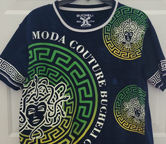 Bucheli Moda Italia Medusa Graphic Print Black Men’s 2XL Crew Neck T-Shirt