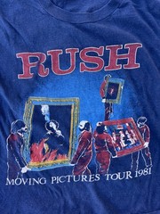 Vintage RUSH Shirt Size Large 80s Moving Pictures Tour 1981 Concert Band Tee