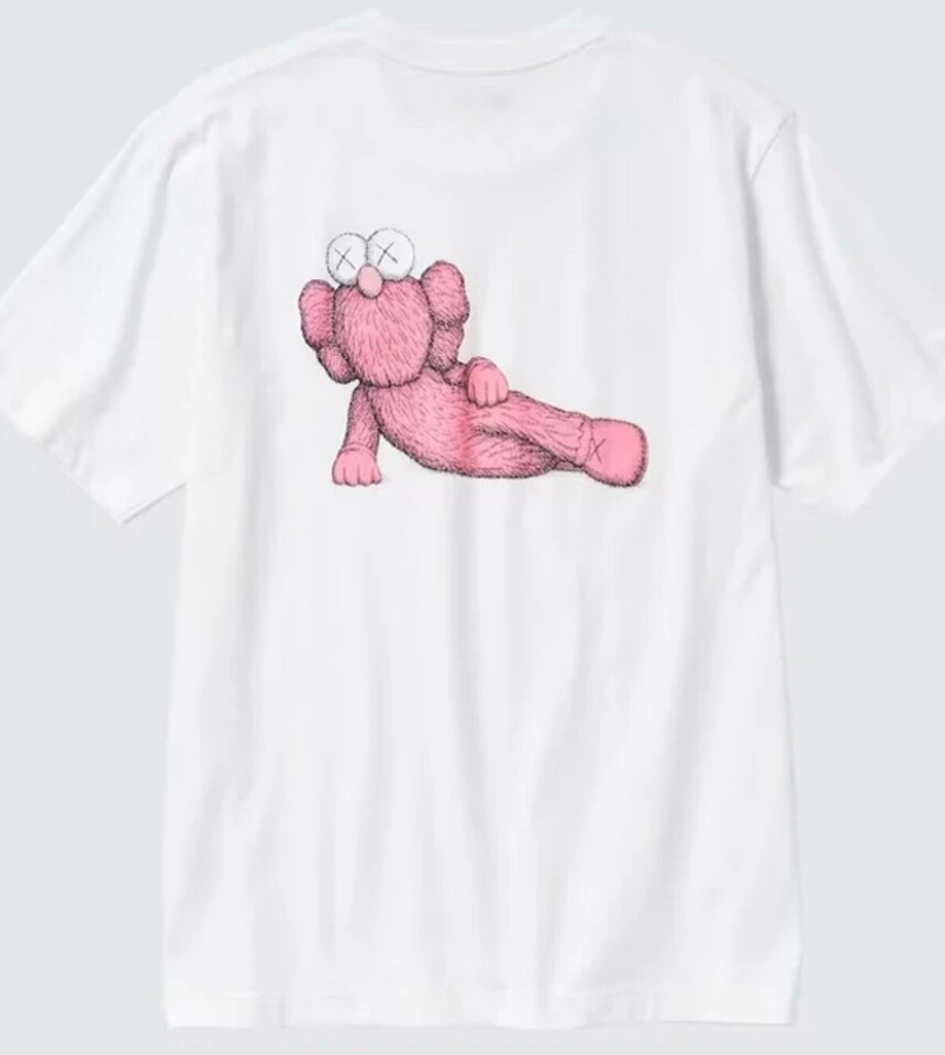 Size XX-Small | KAWS x Uniqlo Graphic T-Shirt Tee White Pink FW23 US New