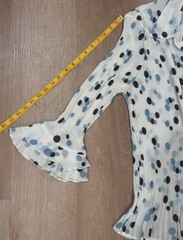 Essentials By Milano Women’s XL Cream Polka Dot Pleated Button Up