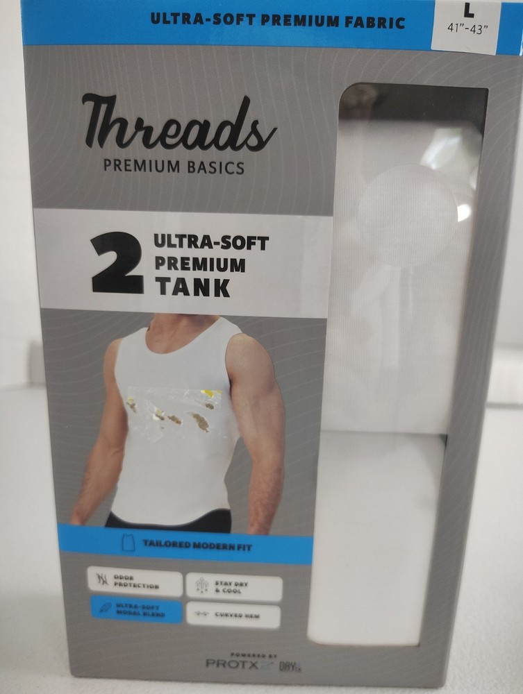 Threads Ultra Soft Premium Tank For Men Size Large White