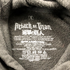 Attack On Titan Hoodie Mens Small Black Red Long Sleeve Drawstring Anime