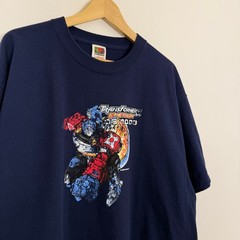 Vintage Y2K Transformers Energon Optimus Prime Cartoon Tee Shirt Hasbro XL Blue