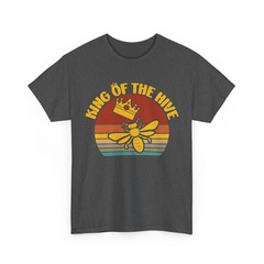 Beekeeper T-Shirt, King of the Hive Bees Beekeeping Lovers Men Dad Shirt