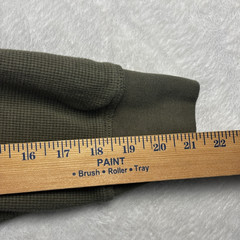 Iron & Resin Waffle Knit Shirt Mens M Green Henley Thermal Grid Sweatshirt