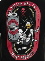 Sullen Men’s T-shirt TALENT BREWERS Jet Black Tee Tattoo Skull Premium Quality