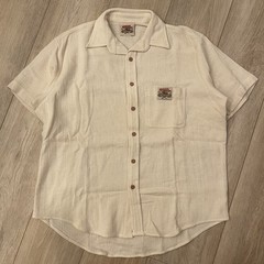 VTG 90s Indiana Jones Adventure Wear Creme / Tan Waffle Knit Cotton Made In USA