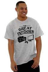 Funny Video Game The Great Indoors Introvert Mens Casual Crewneck T Shirts Tees