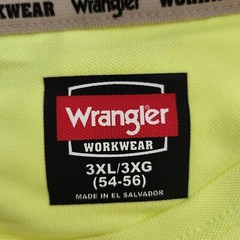 Wrangler Workwear Safety T-Shirt Men’s 3X-Large Pen Pocket High-Viz Yellow *NEW*