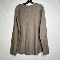 Forever 21 Brown Long Sleeve Pocket Tee Men XL Marled Crewneck Casual Minimalist