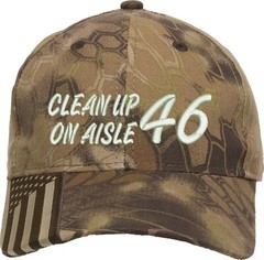 Cleanup on Aisle 46 Embroidered Structured Adjustable One Size Fits All US Flag