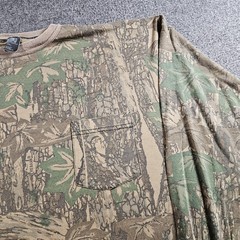 Ace Sportswear Shirt Mens XL Brown Camo Long Sleeve Pocket T-Shirt Hunting USA
