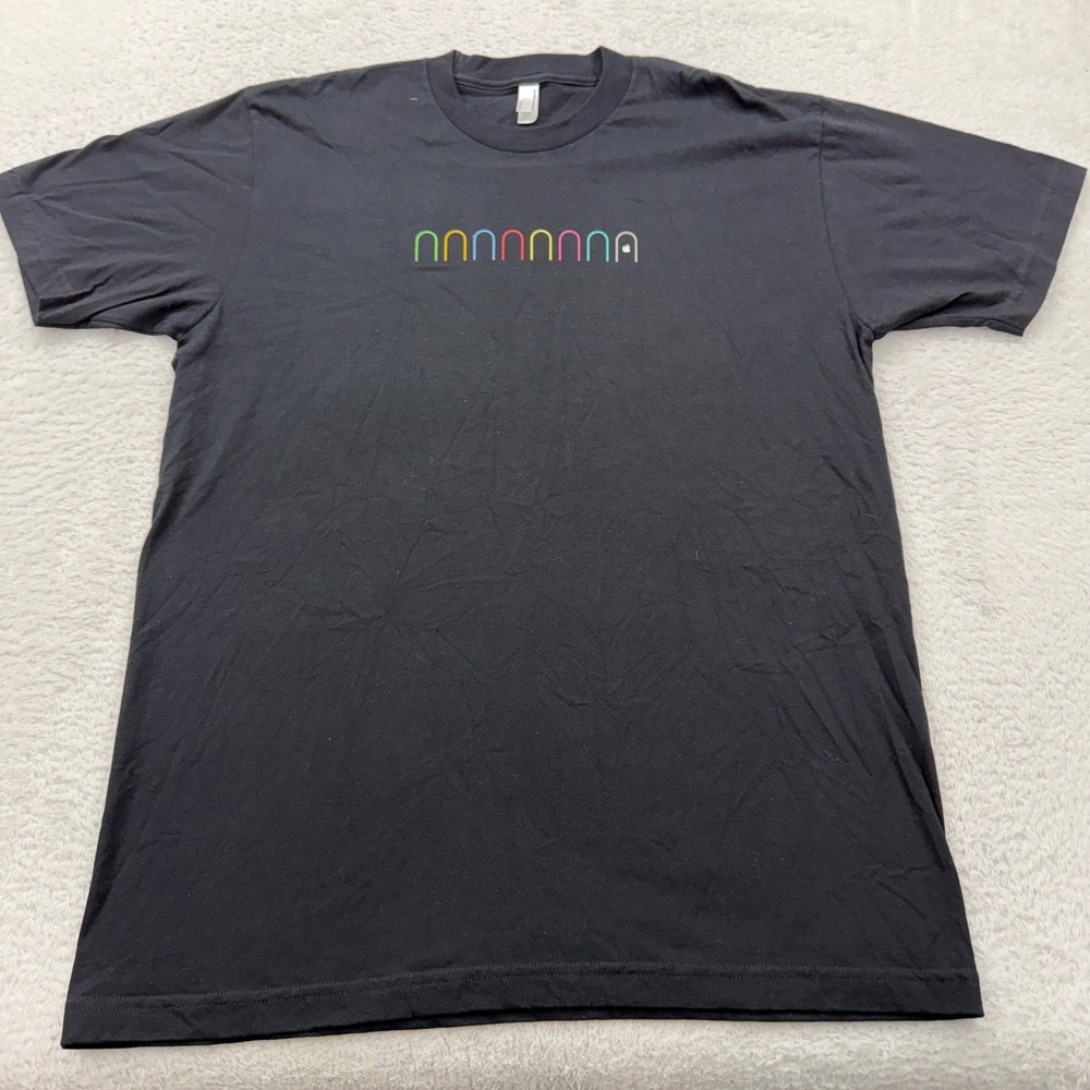 American Apparel Mens T Shirt Large Black Apple Employee Covent Garden Graphic