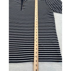 Lands End Mens Striped Long Sleeve Thermal Henley Shirt Size XL Navy White