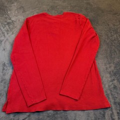 Burt’s Bees Baby Ribbed Henley Shirt Mens Medium Red Long Sleeve Cotton