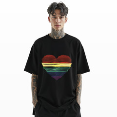 Rainbow Heart T-Shirt – LGBTQ Pride Equality Graphic Tee A493