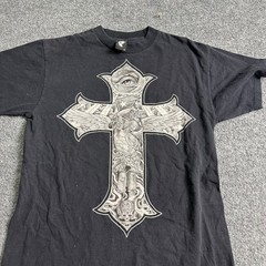 Famous Stars and Straps T-Shirt Mens Size M Black Franco Vescovi Cross Graphic