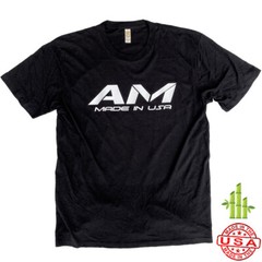 Made in USA Super Soft Bamboo/ Organic Cotton AM T-Shirt Black