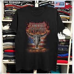 Lynyrd Skynyrd Men’s Licensed Black Cotton T-shirt S-5XL