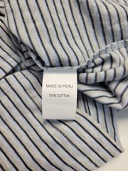 $115 New LEFT COAST TEE V-Neck Shirt S/S Cotton Men LARGE L Blue Gray STRIPED