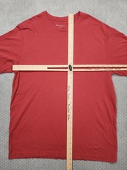 Eddie Bauer Shirt Mens Large Red Solid Tagless Logo Crewneck Tee Cotton Blend