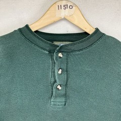 Vintage 90s Thermal Heavyweight Waffle Henley T-Shirt Men XL Hunter Green Y2k