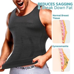 Gynecomastia Compression Vest Fajas para Hombres Back Support Shapewear Tank Top
