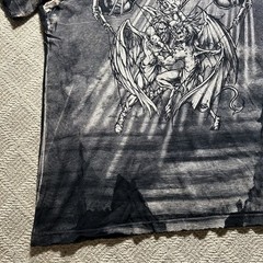 Rare Vtg Affliction Puppet Master God Vs Devil Demon Shirt 2XL Y2K AOP