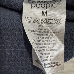 Common People Men Shirt Medium Pull Over blue popcorn texture Chest Pocket New