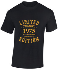 LIMITED EDITION 1975 MENS T SHIRT 50TH BIRTHDAY GIFT PRESENT IDEA TOP FUNNY COOL