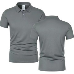 Men’s Polo Simple Pure Color Short-Sleeved Shirt, High-Grade Fabric, Breathable