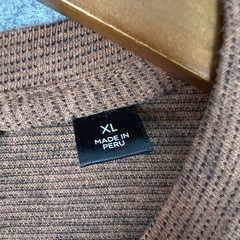 Travis Mathew Henley Shirt Mens XL Rust Micro Striped Lightweight Soft Thin EUC