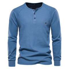 Zonbailon men’s t-shirt solid color crew neck bottomed shirt long sleeve autumn