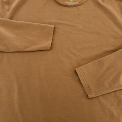 BYLT Shirt Mens 2XL Brown Drop Cut Lux Long Sleeve Stretch Tagless Crewneck Tee