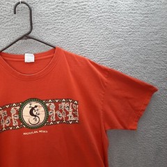 Mexico Shirt Adult 2XL XXL Orange Mazatlan Gecko Lizard Iguana Aztec Southwest
