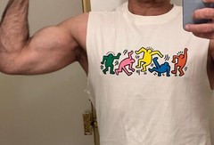 KEITH HARING Licensed Muscle Shirt NEW S, M, L, XL, XXL PRINT ON BOTH SIDES NWT